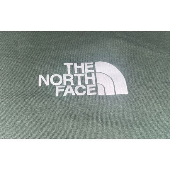 The North Face Men's Size L Large Short Sleeve Green T Shirt Big Logo Spell Out - Picture 4 of 6